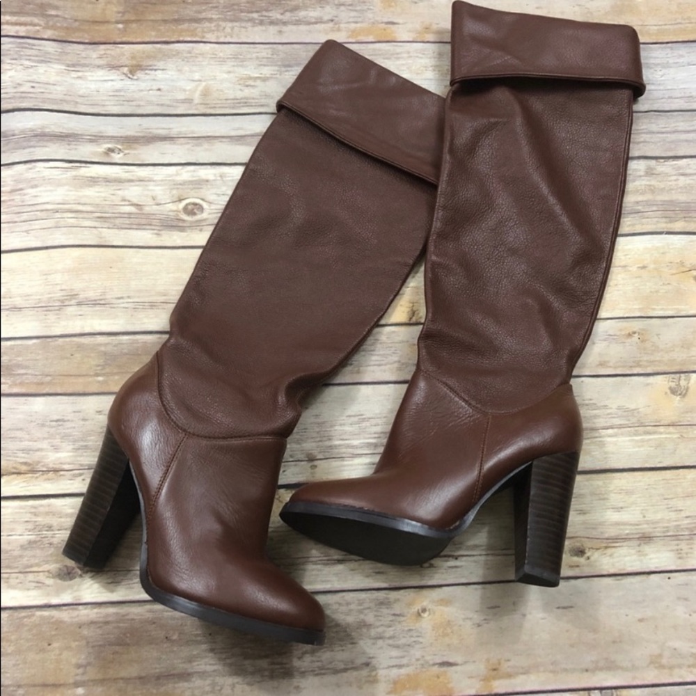 Colin Stuart Brown Convertible Leather Tall Boot 5